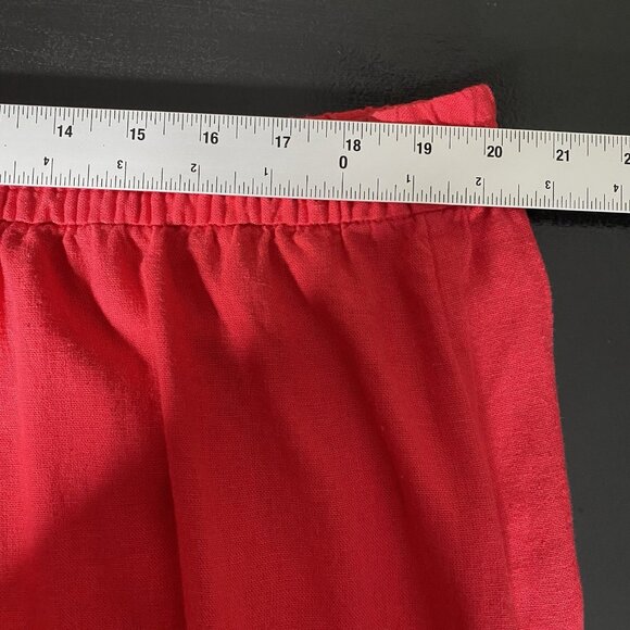 Gap Linen Blend Midi Skirt Women XXL Slipper Red Pull On Side Slit Washable - Picture 11 of 13